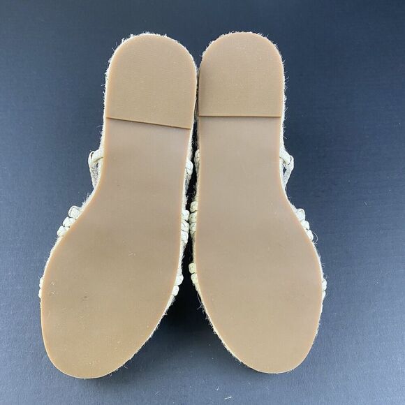 Madewell Women’s Kathryn Braided Leather Espadrille Slide Sandals Ivory Size 9 - Picture 6 of 16